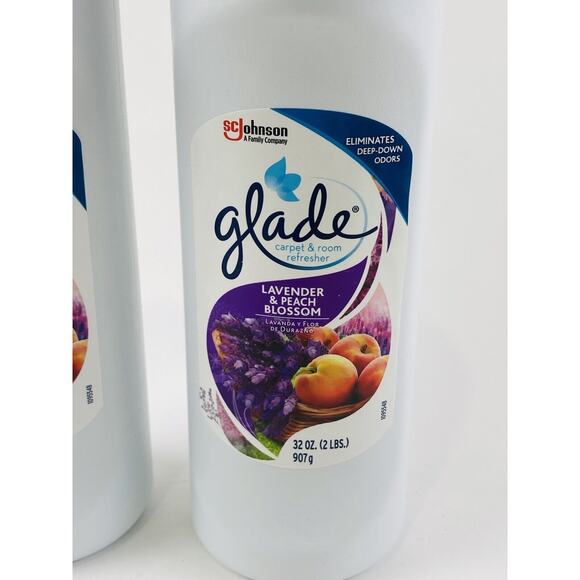 Two Glade Carpet & Room Refresher Lavender Peach Blossom Odor Eliminator 32 oz - Picture 2 of 8